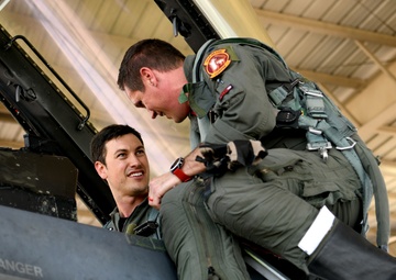 NASCAR driver Joey Logano visits Shaw