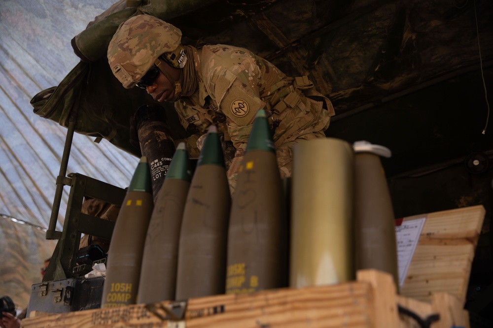 1-258th Field Artillery conduct field artillery training exercise at African Lion 2024