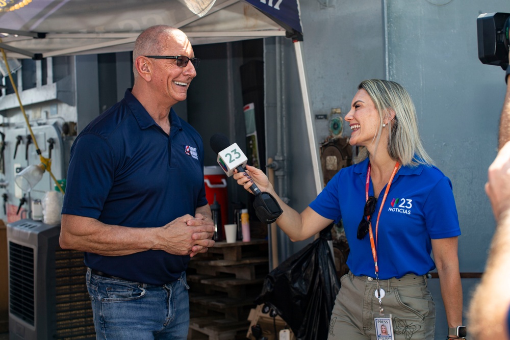 Celebrity Chef Robert Irvine Visits USS Normandy (CG 60) During Fleet Week Miami 2024