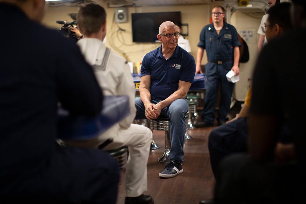 Celebrity Chef Robert Irvine Visits USS Normandy (CG 60) During Fleet Week Miami 2024