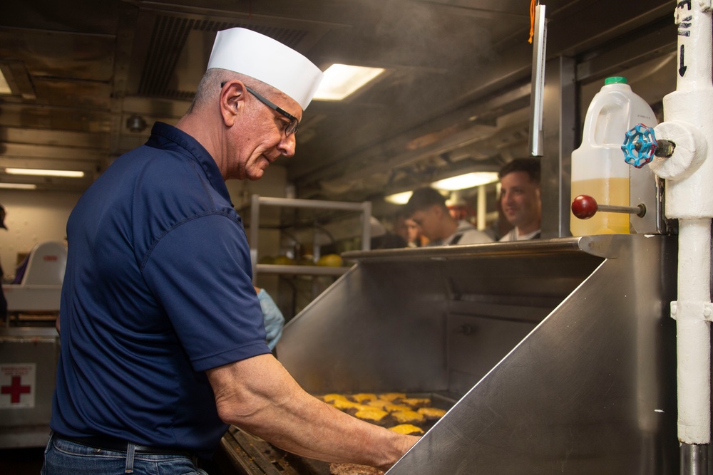 Celebrity Chef Robert Irvine Visits USS Normandy (CG 60) During Fleet Week Miami 2024