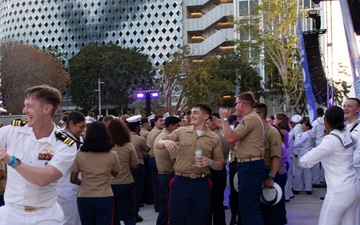 U.S. Maritime Service Members attend an All Hands Welcome Concert
