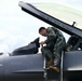 F-16 pilot conducts pre-flight checks