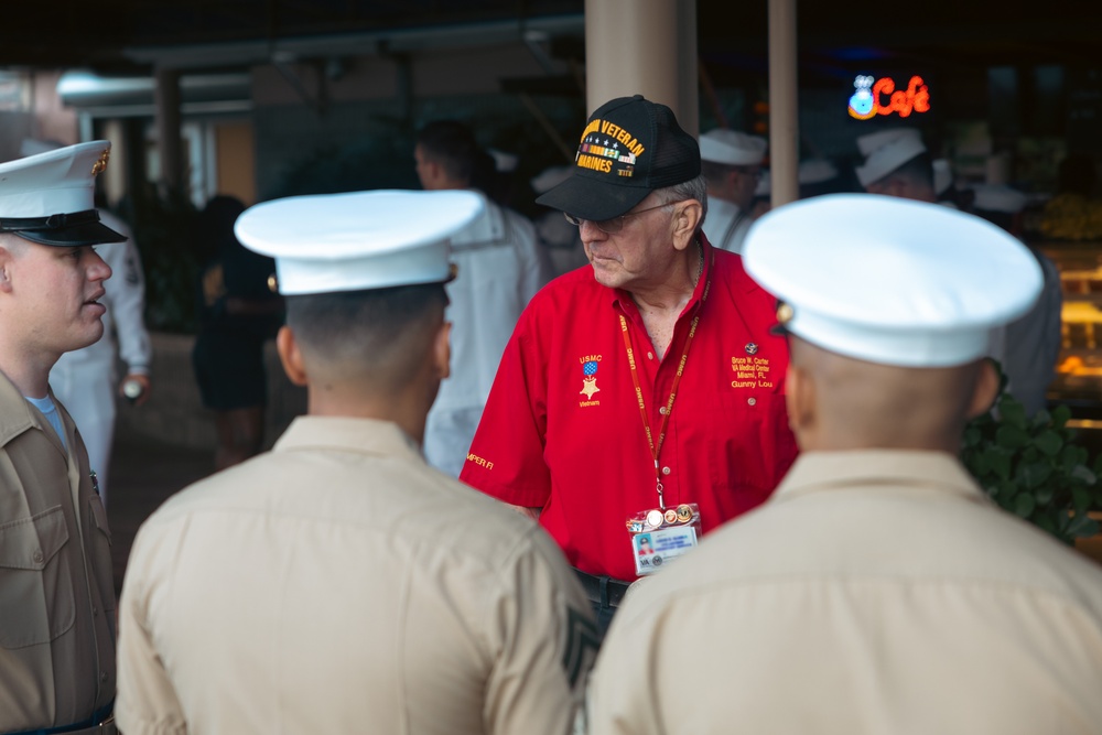 U.S. Marine Corps service members interact with Miami VA Medical Center staff during Fleet Week Miami 2024