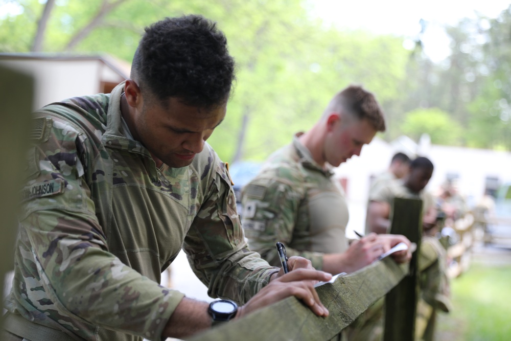 Region 2 Best Warrior Competitors Fill Out Paperwork