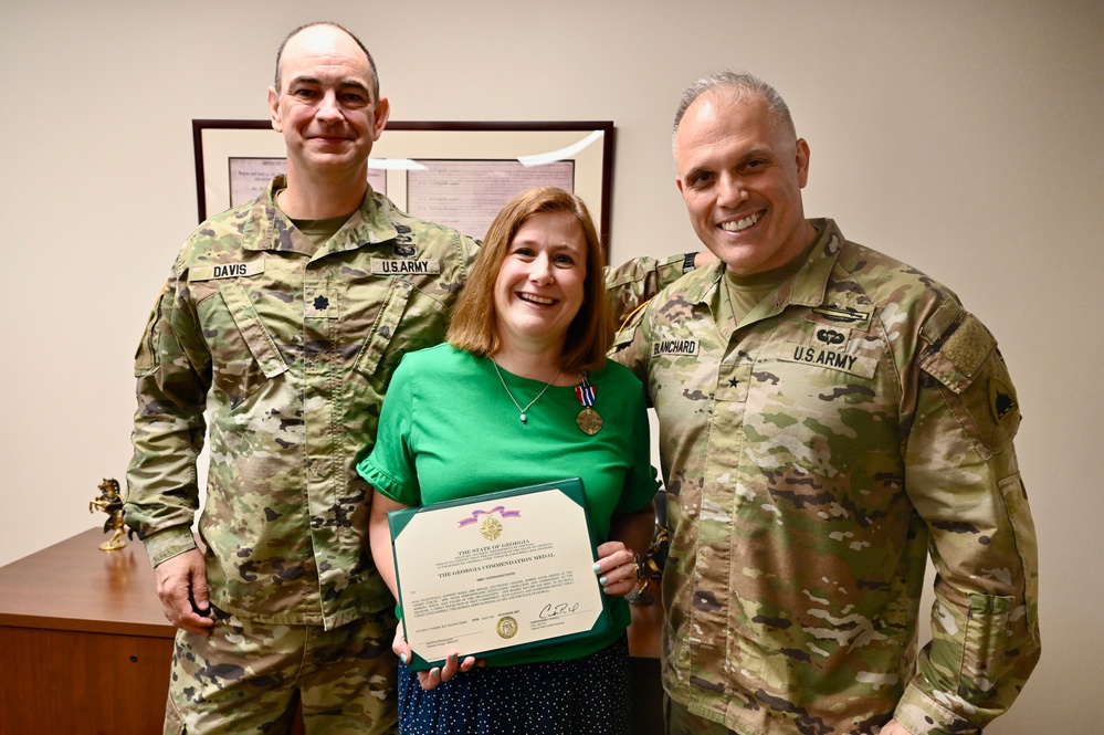 DVIDS - Images - Mrs. Stephanie Davis awarded the Georgia Commendation ...