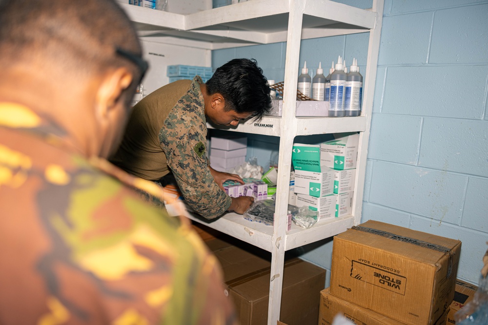 MRF-D 24.3: U.S. Navy, PNGDF medical personnel organize medical supplies