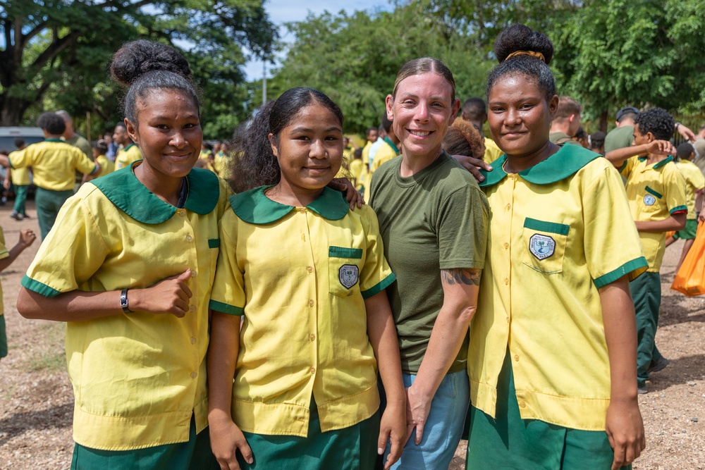 MRF-D 24.3: U.S. Marines, Sailors visit Papua New Guinea primary school during HADR exercise