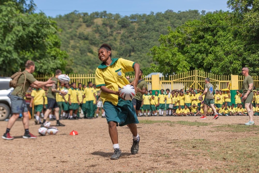 MRF-D 24.3: U.S. Marines, Sailors visit Papua New Guinea primary school during HADR exercise