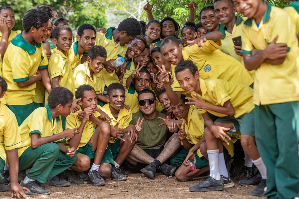 MRF-D 24.3: U.S. Marines, Sailors visit Papua New Guinea primary school during HADR exercise