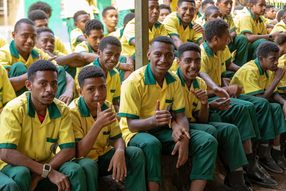 MRF-D 24.3: U.S. Marines, Sailors visit Papua New Guinea primary school during HADR exercise