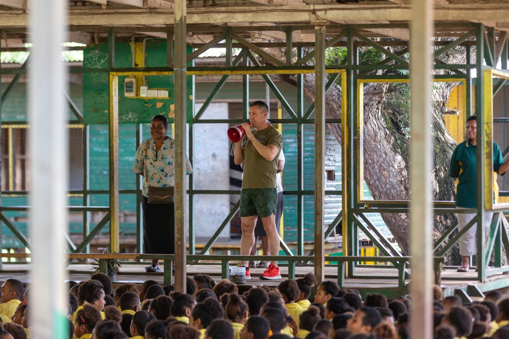 MRF-D 24.3: U.S. Marines, Sailors visit Papua New Guinea primary school during HADR exercise