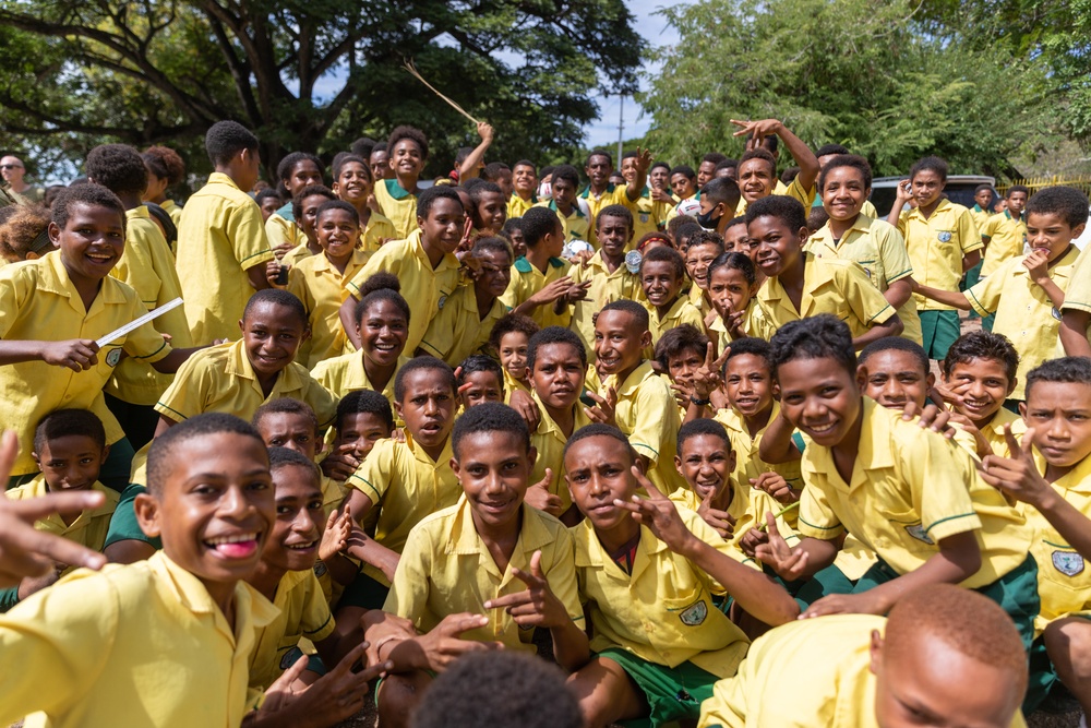 MRF-D 24.3: U.S. Marines, Sailors visit Papua New Guinea primary school during HADR exercise