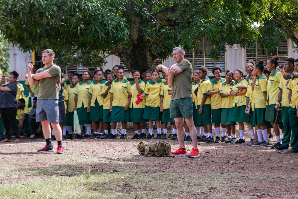 MRF-D 24.3: U.S. Marines, Sailors visit Papua New Guinea primary school during HADR exercise