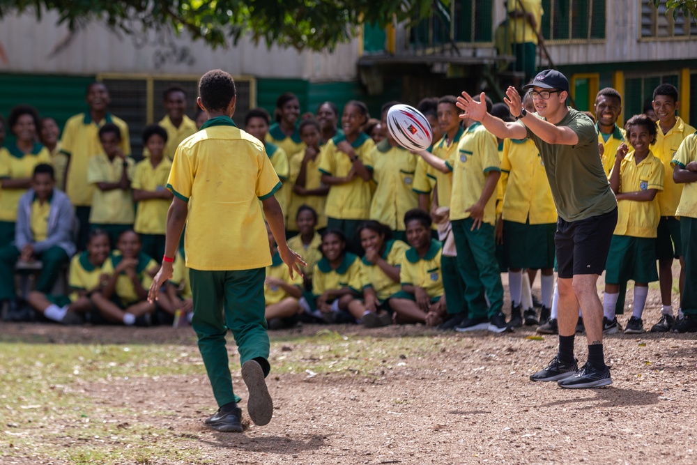 MRF-D 24.3: U.S. Marines, Sailors visit Papua New Guinea primary school during HADR exercise