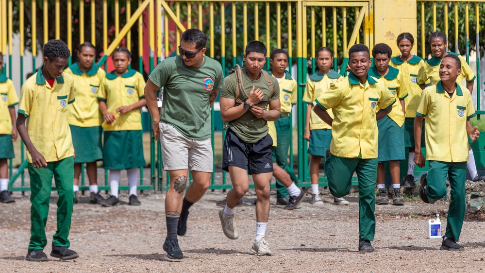 MRF-D 24.3: U.S. Marines, Sailors visit Papua New Guinea primary school during HADR exercise