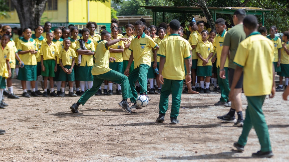 MRF-D 24.3: U.S. Marines, Sailors visit Papua New Guinea primary school during HADR exercise