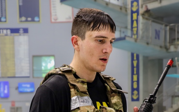 West Virginia Army National Guard Soldier Stands at the Ready for the Combat Water Test