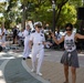 Sailors and Marines dance in Domino Park in Miami during Miami Fleet Week, May 8, 2024.