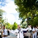 U.S. Navy Musician 3rd Class Bernadette Rocks, from Tannersville, N.J., assigned Navy Band Southeast, performs for a crowd in Domino Park during Fleet Week Miami, May 8, 2024.