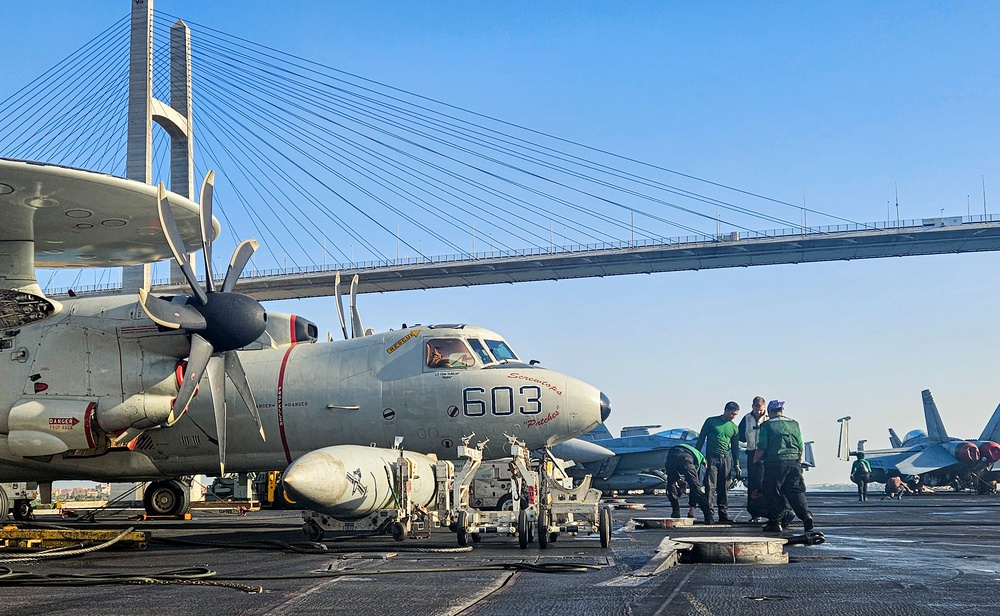 The Dwight D. Eisenhower Carrier Strike Group transits the Suez Canal