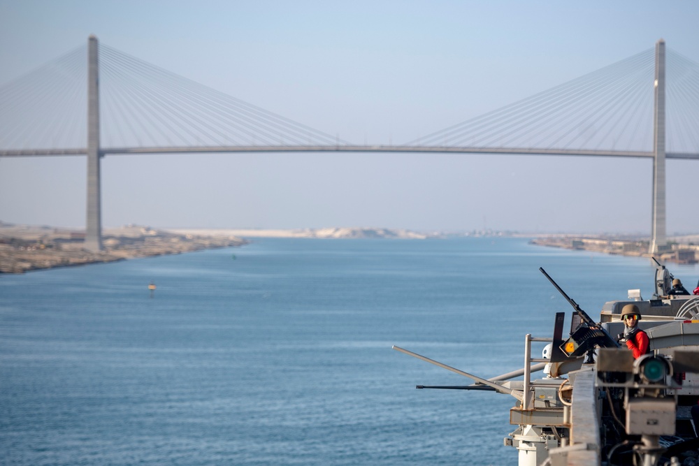 The Dwight D. Eisenhower Carrier Strike Group transits the Suez Canal