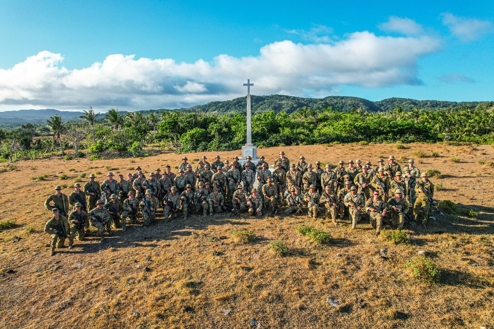 Balikatan 24: 2nd Battalion, 27th Infantry Regiment, 3rd Infantry Brigade Combat Team, 25th Infantry Division takes group photos with 1st Battalion, The Royal Australian Regiment, and the Philippine 77th Infantry Battalion, 5th Infantry Division