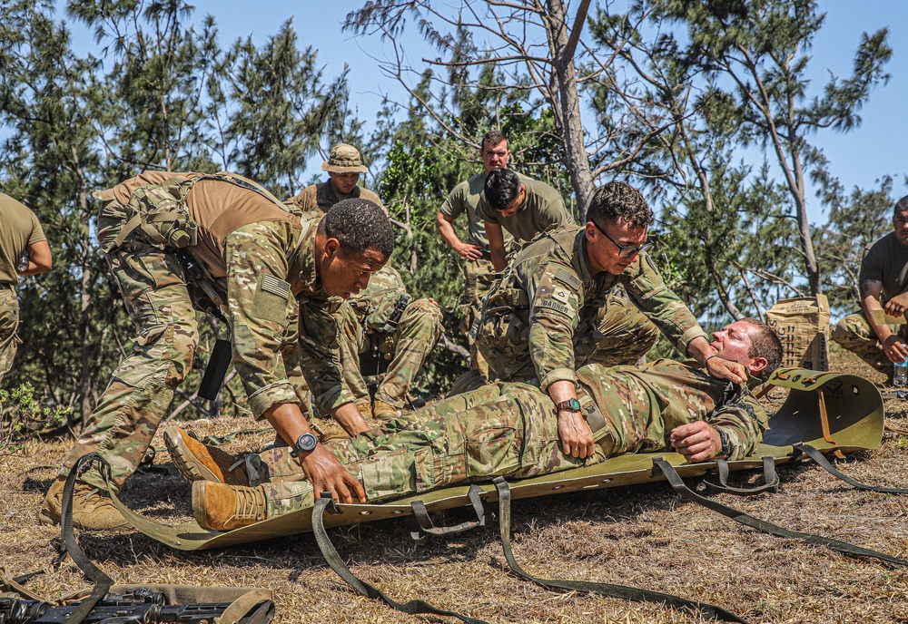 Balikatan 24: 2nd Battalion, 27th Infantry Regiment, 3rd Infantry Brigade Combat Team, 25th Infantry Division conduct medical training lanes with 1st Battalion, The Royal Australian Regiment