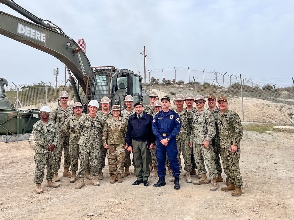 Maj. Gen. Hou and Rear Adm. Foster visit NMCB 11 in Cyprus