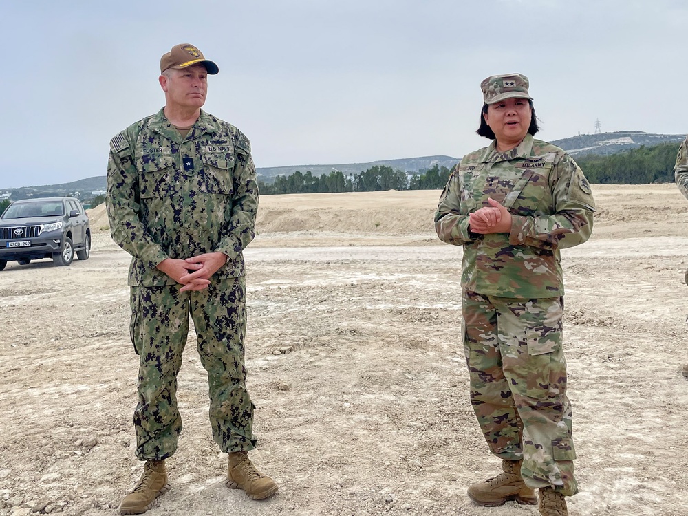 Maj. Gen. Hou and Rear Adm. Foster visit NMCB 11 in Cyprus