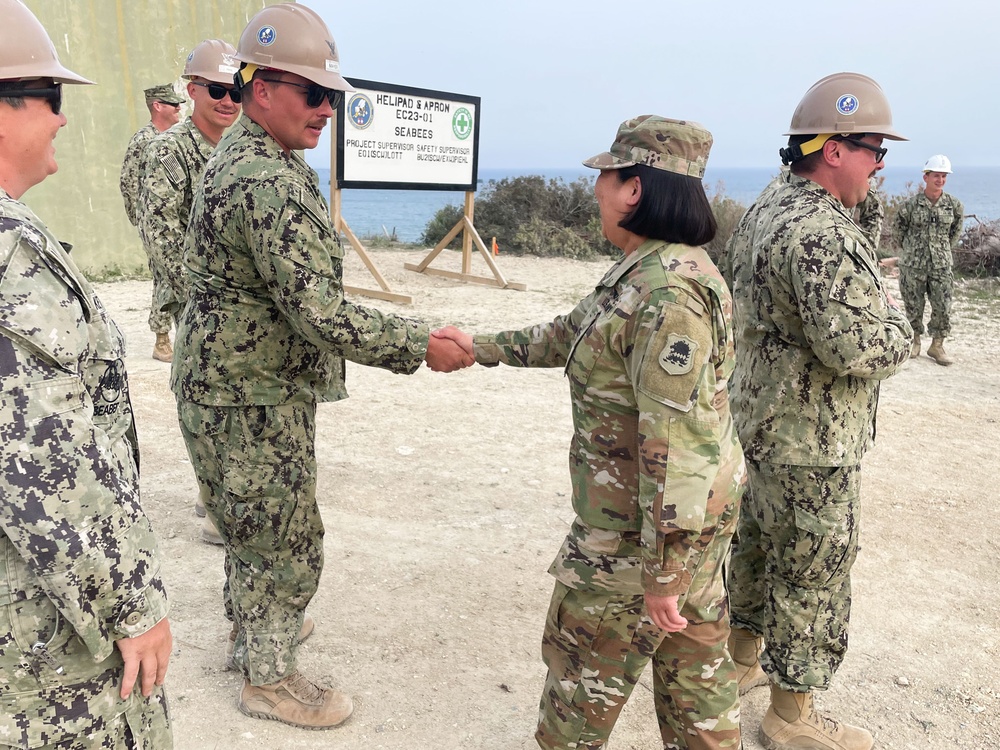 Maj. Gen. Hou and Rear Adm. Foster visit NMCB 11 in Cyprus