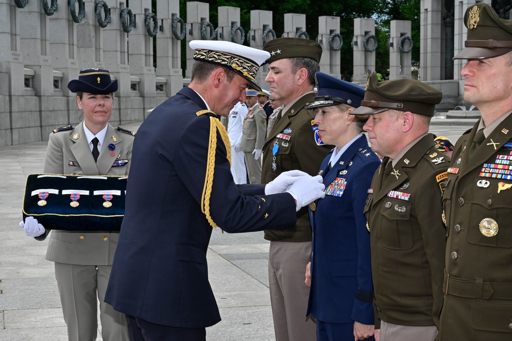 Maj. Gen. Dornhoefer receives French medal during WWII V-E Day ceremony