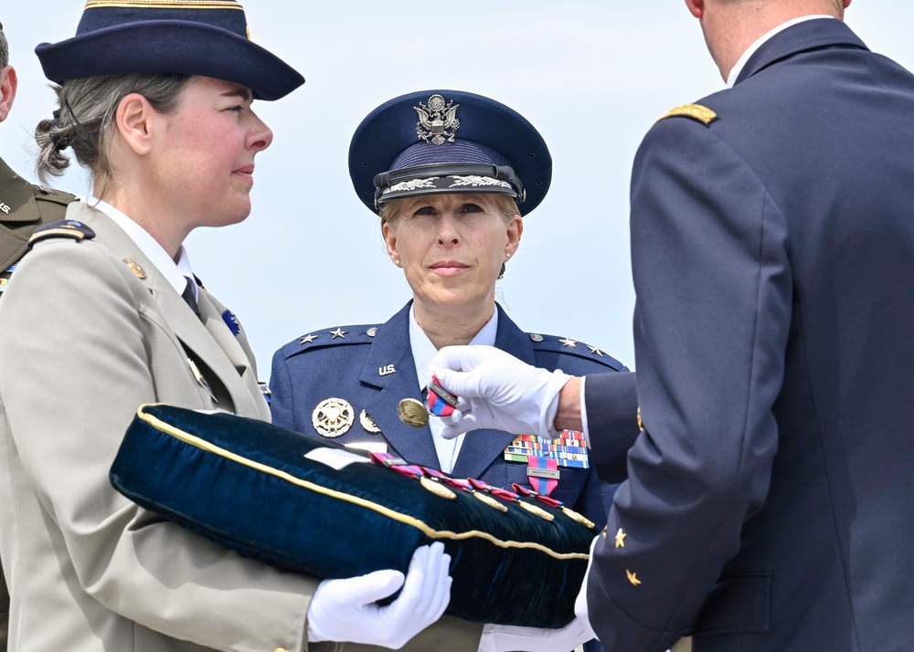 Maj. Gen. Dornhoefer receives French medal during WWII V-E Day ceremony