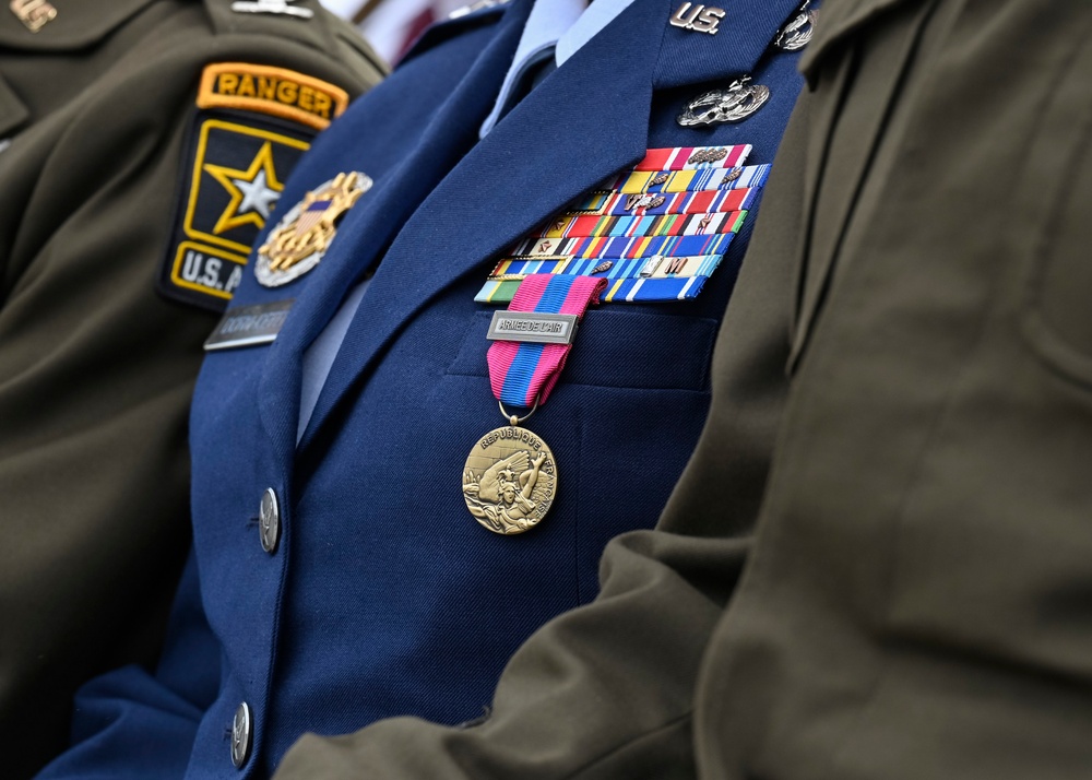 Maj. Gen. Dornhoefer receives French medal during WWII V-E Day ceremony