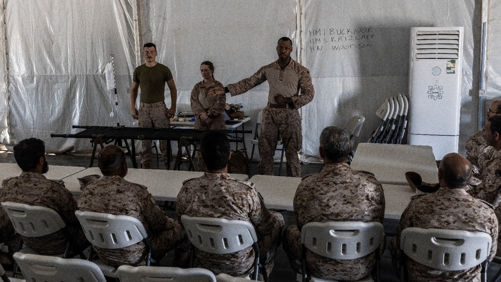 U.S. Navy Sailors conduct a TCCC Class During NF 24