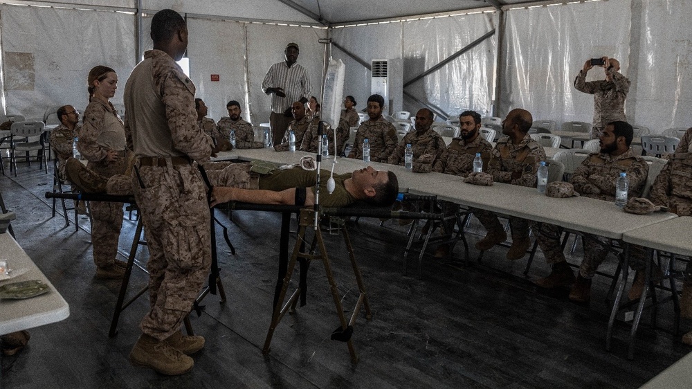 U.S. Navy Sailors conduct a TCCC Class During NF 24