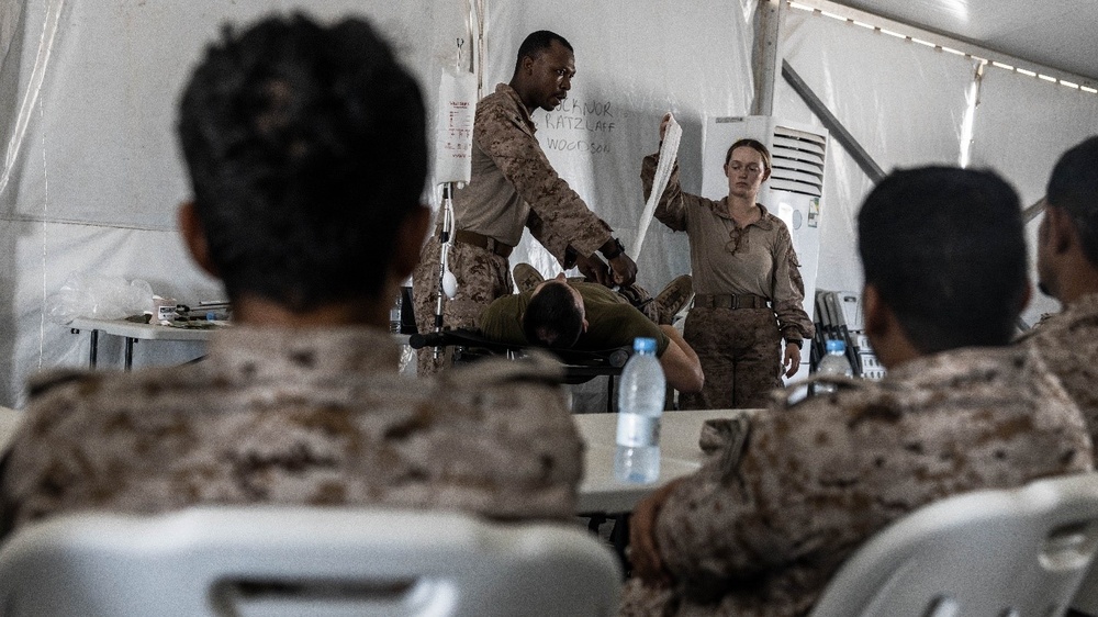 U.S. Navy Sailors conduct a TCCC Class During NF 24