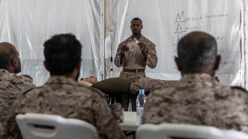 U.S. Navy Sailors conduct a TCCC Class During NF 24