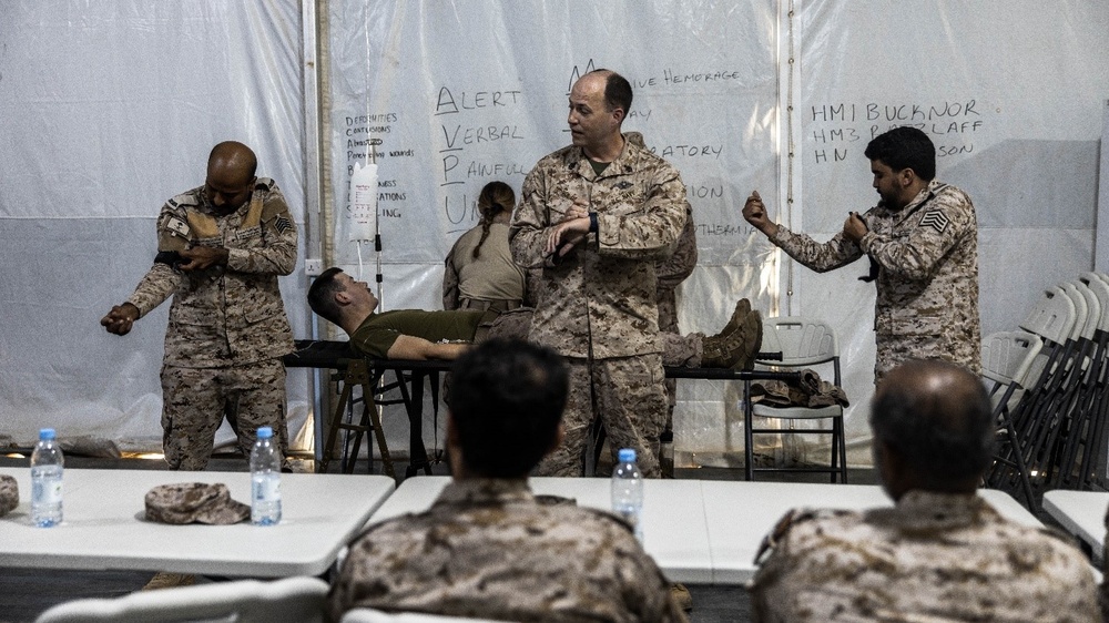 U.S. Navy Sailors conduct a TCCC Class During NF 24