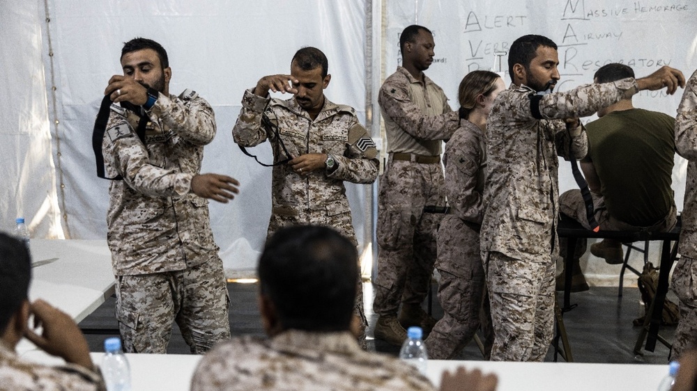 U.S. Navy Sailors conduct a TCCC Class During NF 24