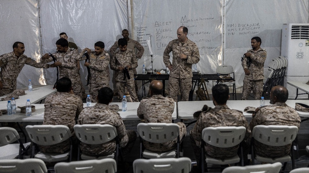 U.S. Navy Sailors conduct a TCCC Class During NF 24