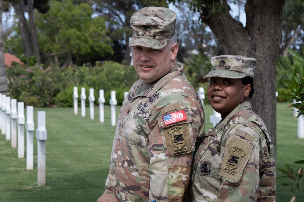 SETAF-AF Soldier reenlists at North Africa American Cemetery in Tunisia during African Lion 2024