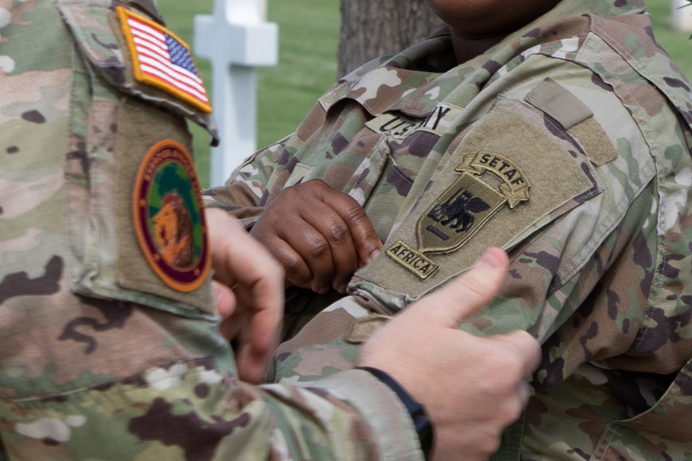 SETAF-AF Soldier reenlists at North Africa American Cemetery in Tunisia during African Lion 2024