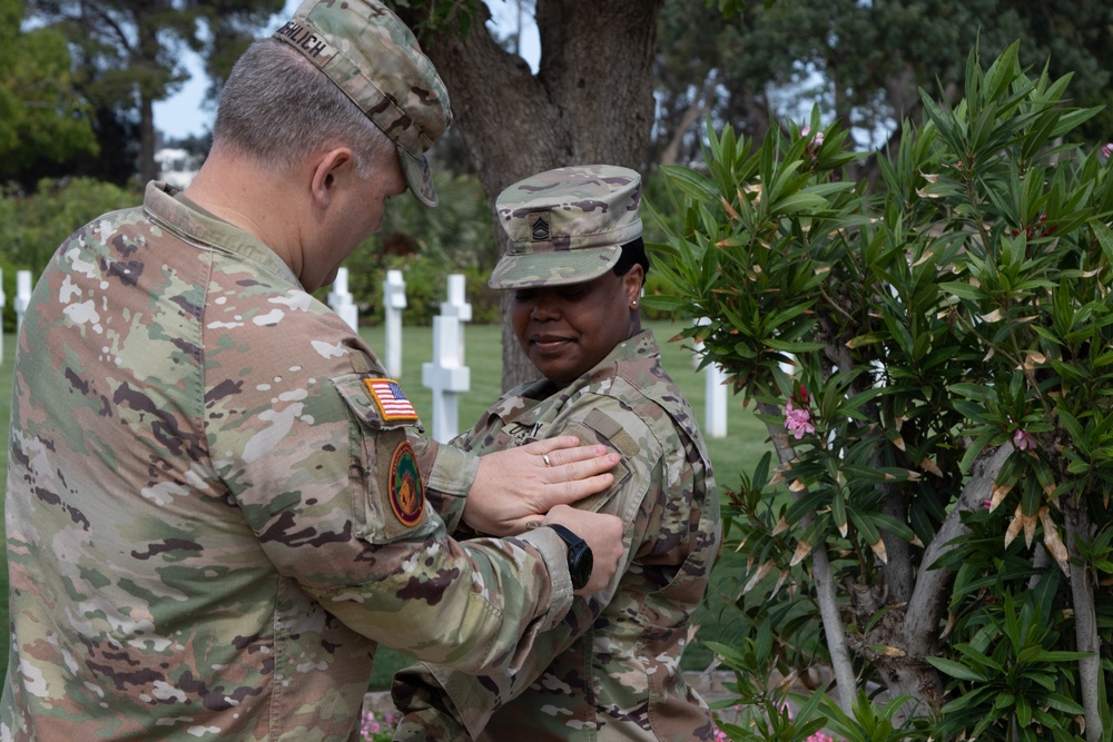 SETAF-AF Soldier reenlists at North Africa American Cemetery in Tunisia during African Lion 2024