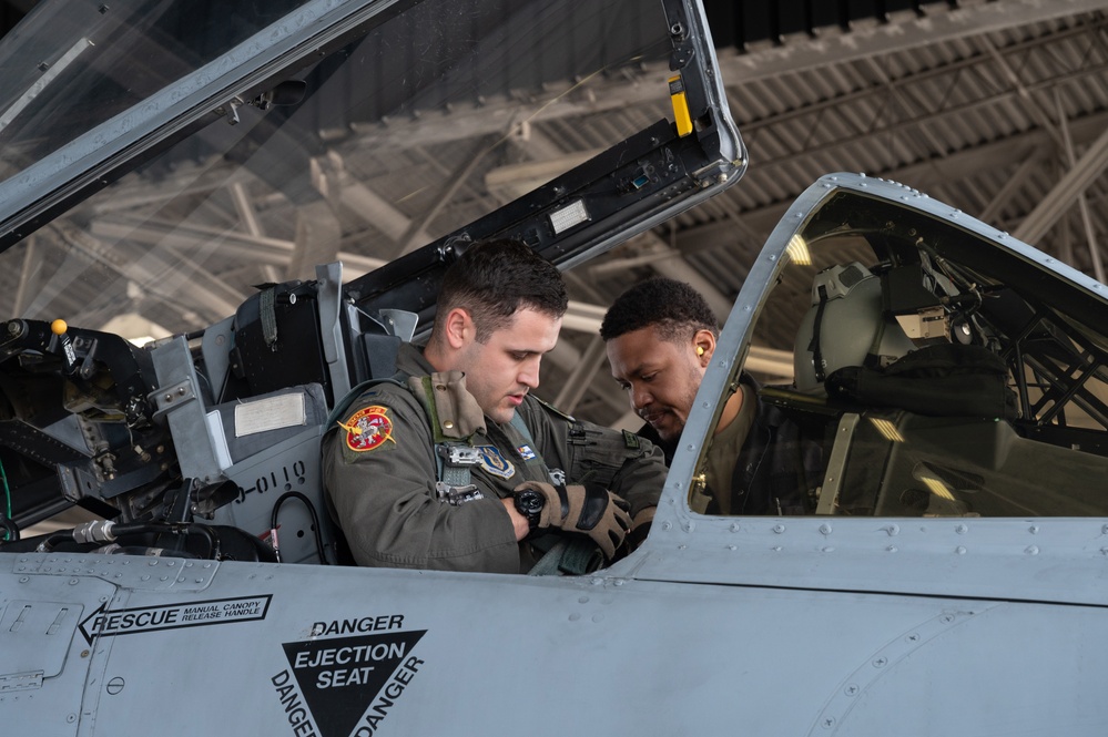 A-10 Thunderbolt generates from B-2 Spirit hangar