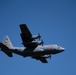 A C-130 (MAFFS 1) from Wyoming Air National Guard's 153rd Airlift Wing does a dry pass before performing a water drop May 8, 2024, during Modular Airborne Fire Fighting System (MAFFS) Spring Training 2024