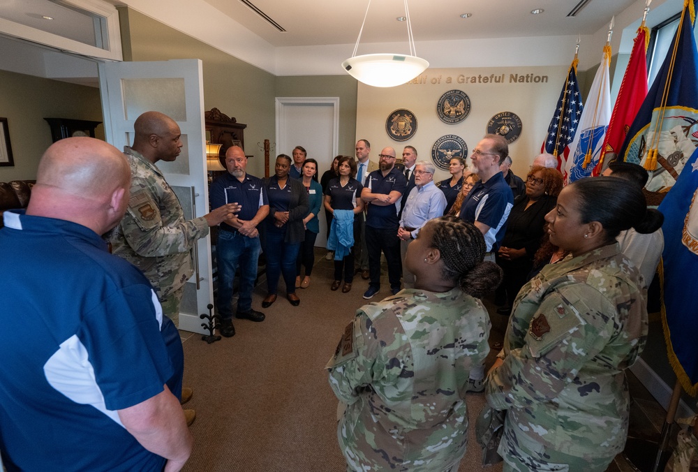 436th Honorary Commanders learn the mission of AFMAO