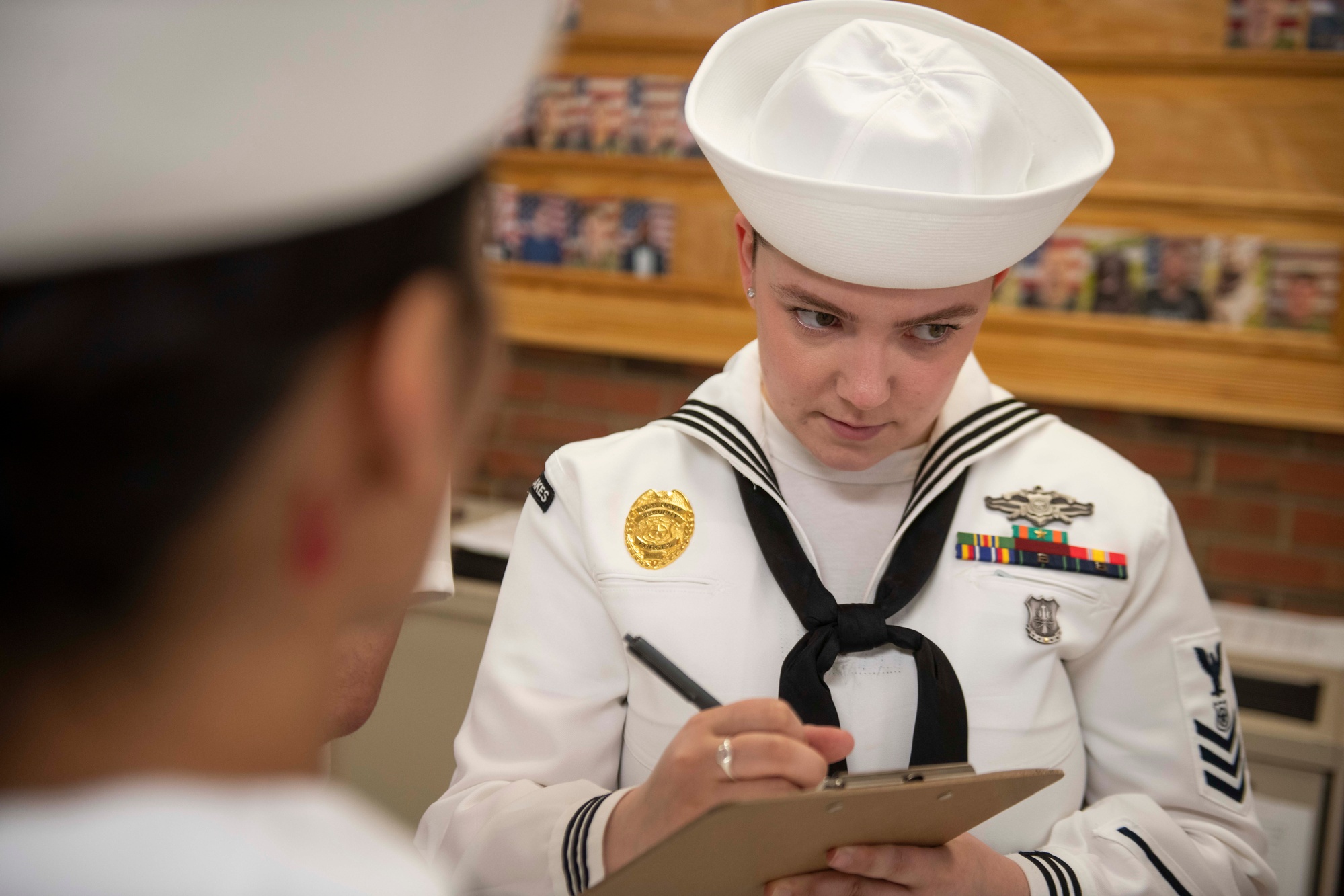 DVIDS - Images - NSGL Security Holds Dress Whites Inspection [Image 2 of 6]