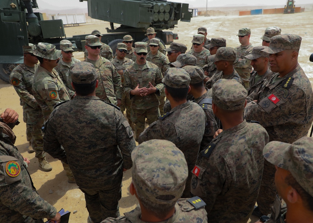 Texas National Guard unit describes HIMARS capabilities to Tunisians during African Lion 2024