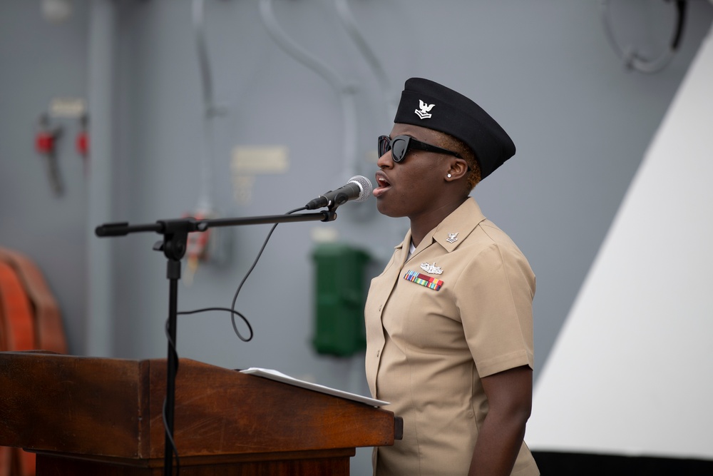 USS Tripoli Celebrates Senior Chief's Retirement